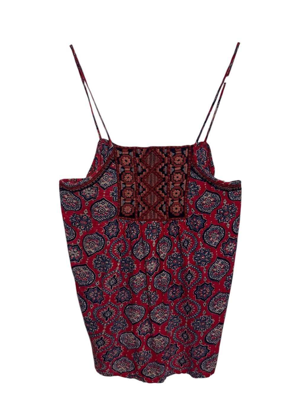 Lucky Brand Vintage Size Large Floral Embroidered Cami Tank Boho Western Y2K